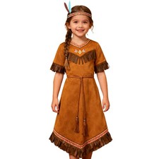 Native American Dress Up for Girls Thanksgiving Kids Indigenous American Indi...