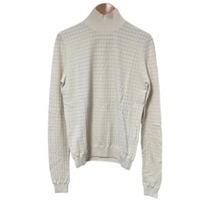 Jil Sander Women's Waffle Knit High Neck Top Size 34 White Used