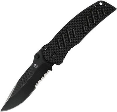 Gerber Swagger Folding Pocket Knife - Black Serrated Blade - NEW