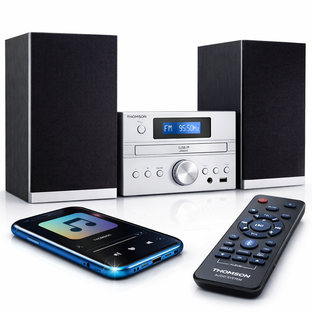THOMSON MIC122DABBT IMPIANTO STEREO MICRO HIFI CD MP3 Bluetooth® RADIO FM DAB