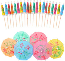 30 Pcs Cocktail Umbrella Parasols Picks, Colorful Paper Drink Umbrella Toothpick