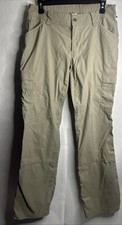 Duluth Trading Dry on The Fly Pants Women 10x31 Beige Nylon Stretch Hiking Cargo