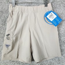 Columbia PFG Terminal Tackle Shorts Youth XXS Beige Cargo Omni-Shade UPF 50