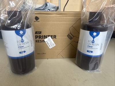 2 Pack - ANYCUBIC 1KG Clear ECO Plant-based Safety Low Odor 3D Printers Resin
