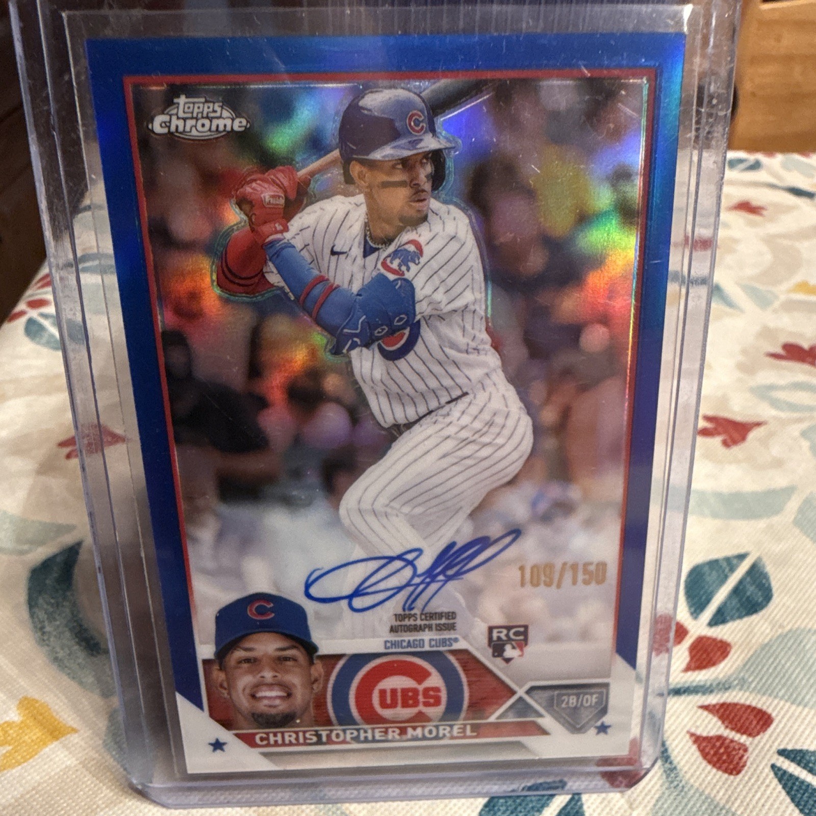 2023 Topps Chrome Christopher Morel Blue Refractor Auto 109/150