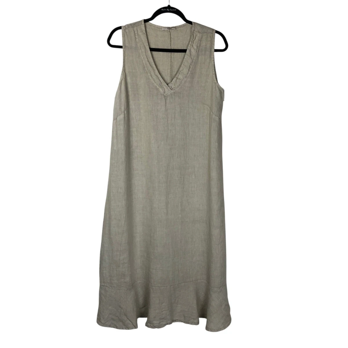 chinese dress ladies 100% Linen Sleeveless Straight High Slit Maxi Dress Taylor, Light Blue / M