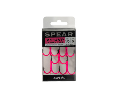 BKK SPEAR 21-UVP - Drillinge Pink Gr. 12 bis 3/0 Raubfischhaken Drillingshaken