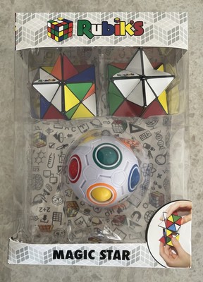 Rubiks 3 Piece Gift Set Magic Star Rainbow Ball Spinner New Open Box 