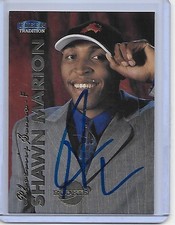Basketball Card IP auto NBA SHAWN MARION rookie Phoenix Suns 1999-00 Fleer Tradi. rookie card picture