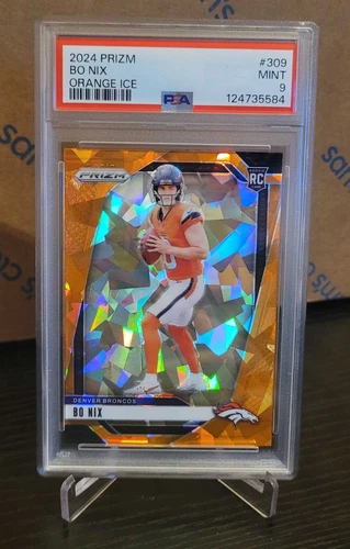 2024 PANINI PRIZM ORANGE ICE #309 BO NIX ROOKIE RC PSA 9