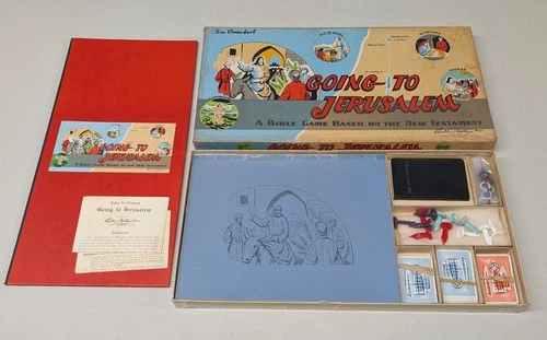 Vintage 1955 Going To Jerusalem Parker Brothers Bible Board Game Complete