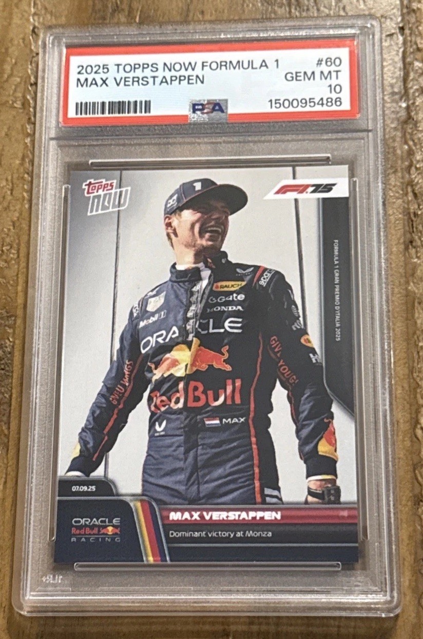 2025 Topps Now Max Verstappen #60 Formula 1 PSA 10 Gem Mint Monza Win view 7