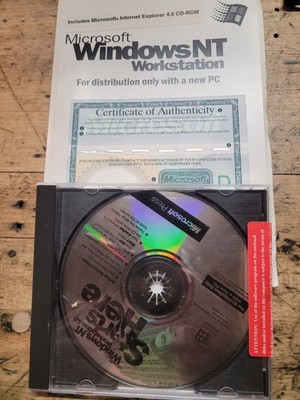 New Sealed Microsoft Windows NT Workstation  Version 4.0 / On CD
