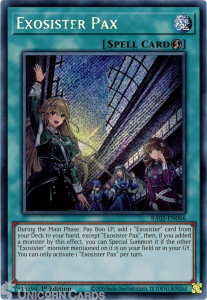 RA02-EN066 Exosister Pax : Secret Rare 1st Edition YuGiOh Card