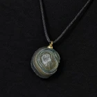 Handmade Natural Banded Agate Pendant Necklace Eastern Art 8g