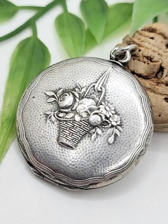 Superbe Medaillon Pendentif Porte Photo Argent Massif Bijoux Ancien 5 4g