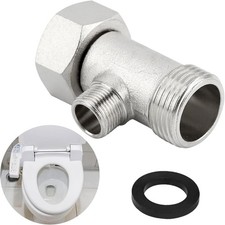 Bidet T Adapter with Rubber Washer, Metal T-Valve 3 Way Tee Connector Bidet Atta