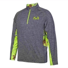 Realtree Camouflage Colosseum Gray Green Light Loose Pullover Windshirt, XL, New