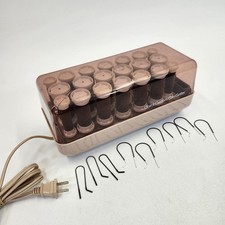 Clairol Custom CareSetter KF-20 Hot Rollers Hair Curlers Velvet W/Clips Box VTG