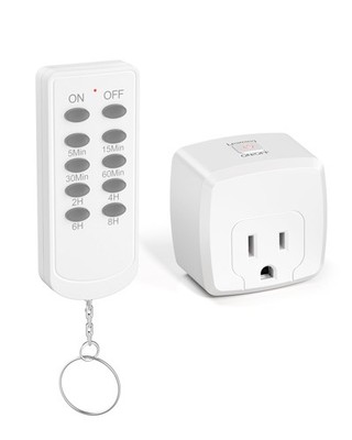 HBN Remote Control Outlet Indoor Remote Timer Outlet with 8 Timer Settings Pl...