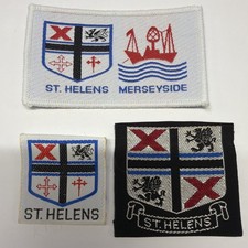 UK Scout St Helens District Badges Merseyside X3 Double Small & Large Ribbon Ext