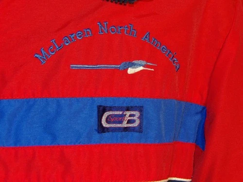 VINTAGE 1985 "McLAREN NORTH AMERICA" EMBROIDERED JACKET! CB SPORTS! RED & NAVY S image 2