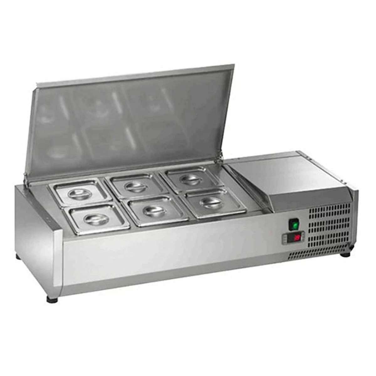 Arctic Air ACP40 40" Refrigerated Countertop Condiment Prep Unit, 6 1/6 Sta...