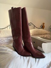 H&M Premium Selection Knee Length Burgundy Boots Size 39