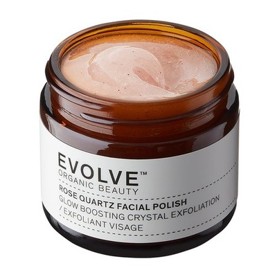 Evolve Organic Beauty Rosenquarz Gesichtspolitur - mit Hagebuttenöl, Hibiskus... 
