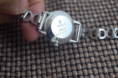 Reloj de cuerda manual vintage RADO plata lepor señora esfera azul A5107310 raro - Imagen 7 de 7