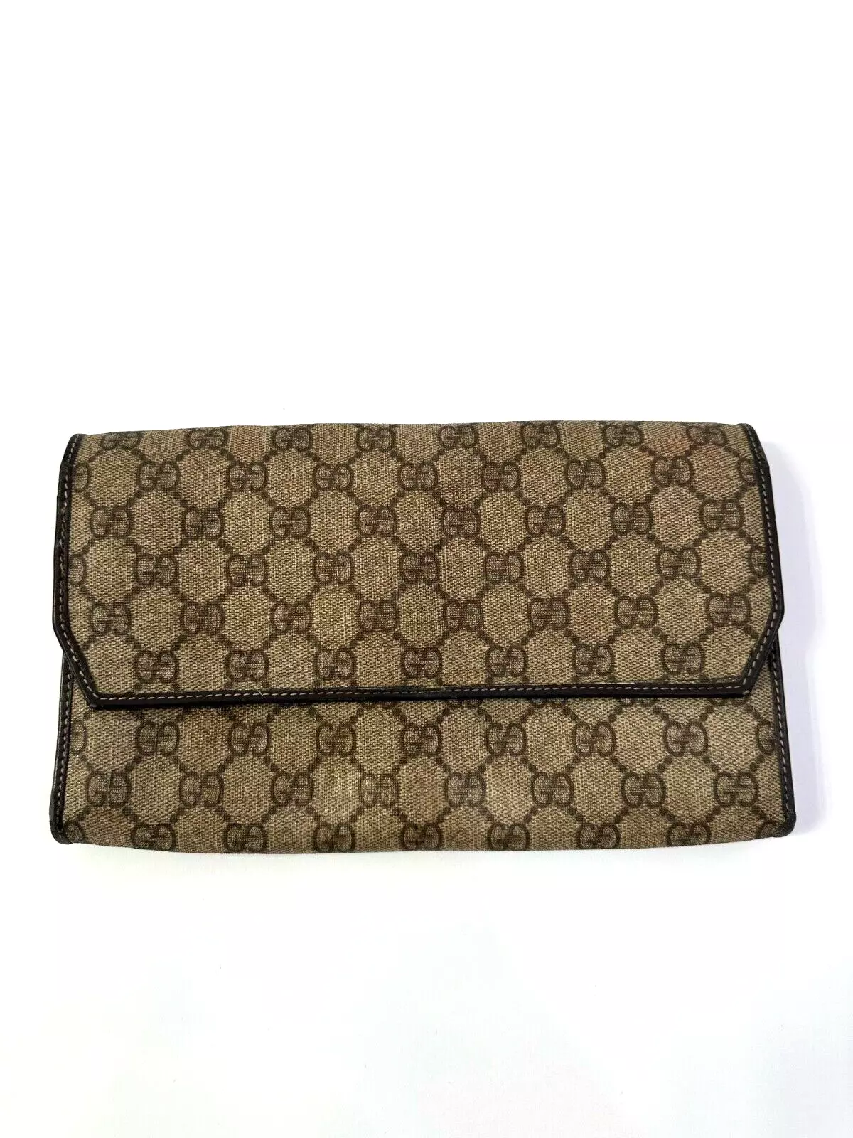 Porte documents pochette GUCCI GG Supreme monogramme marron