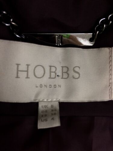 Hobbs Women's Puffer Coat Size 8 Purple Zip Up Fitted Faux Fur Neck Trim Used F1 - Picture 10 of 14