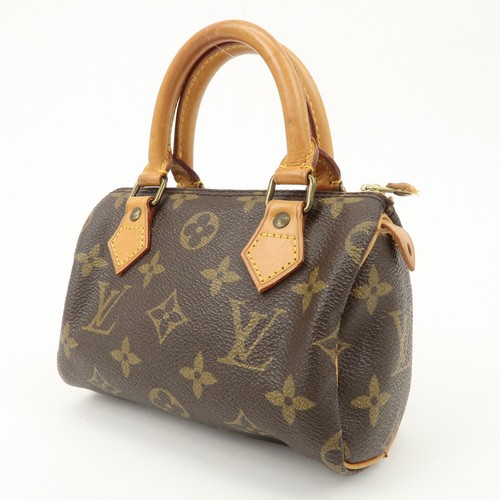 Auth Louis Vuitton Monogram Canvas Mini Speedy Hand Bag Brown M41534 Used F/S - Picture 3 of 24