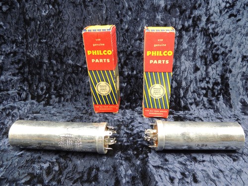 2 TWO Vintage Philco Electric Capacitors 30-2590-6 30-2590-26 UNTESTED