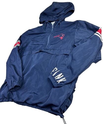 New England Patriots Victoria's Secret ROSA Sudadera con Capucha Talla Pequeña Pullover Chaqueta Azul Marino - Imagen 4 de 11