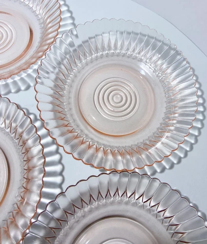 (3) MacBeth-Evans Petalware Pink Depression Glass Cereal Bowl 5 3/4"