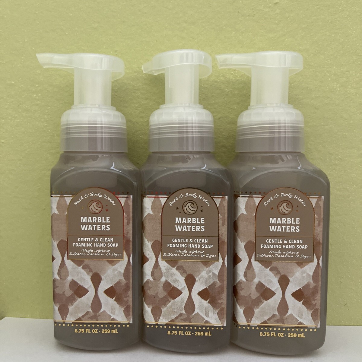 バス＆ボディワークスMARBLE WATERS 泡ハンドソープ 259ml 4本 3) Bath & Body Works MARBLE WATERS Gentle Foaming Hand Soap 8.75oz