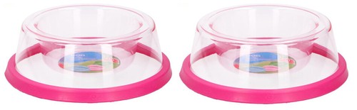 2 Pet Feeding Bowls Dog Cat Animal Food Water Container Bowl Blue Pink or Green - Picture 9 of 10