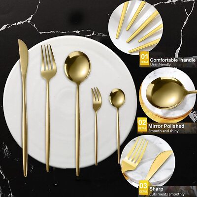 60Teilig Besteck Set 12 Personen Edelstahl Messer Gabel Löffel Geschirrset Set.