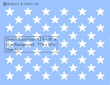 1.5" STAR "50 STARS" STENCIL PATRIOTIC AMERICAN FLAG PAINT TEMPLATE NEW 12"x16"
