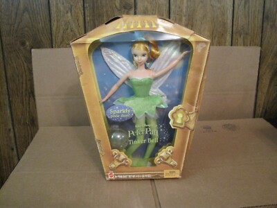 2004 WALT DISNEY'S PETER PAN TINKER BELL DOLL SPARKLY PIXIE DUST--NEW
