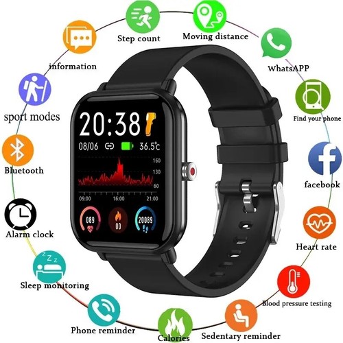 Smart Watch Men Women Fitness Tracker Blood Pressure Heart Rate Sport Watches UK - 第 2/18 張圖片