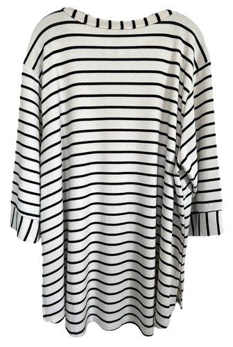 Jane and Delancey Women's Blouse Top 3/4 Sleeve Plus Size 3X Black White Striped - Bild 2 von 9