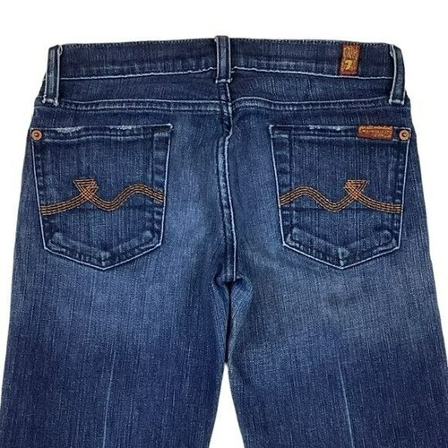 7 For All Mankind DOJO Flare Leg Jeans Blue 25 - Picture 7 of 15
