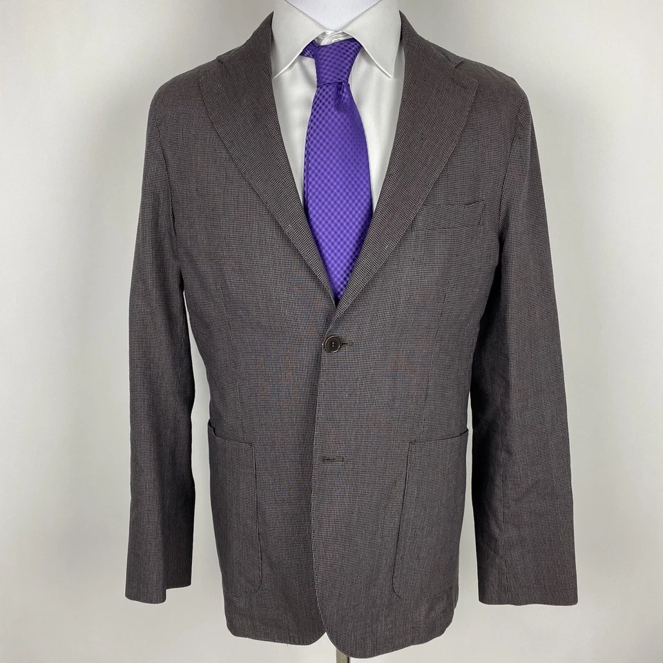 David Saddler Sartorial Linen Cotton Blazer 38 40 Surgeon Cuff Summer Sport Coat - Image 2 of 4