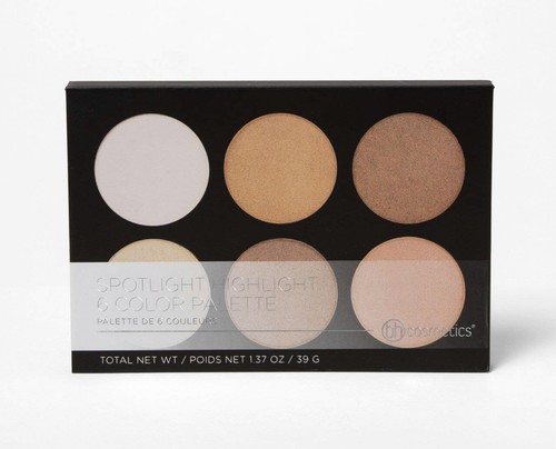 RARE! BH Cosmetics Spotight Highlight 6 Color Palette Rose Gold - Face Eyes Body - Picture 3 of 4
