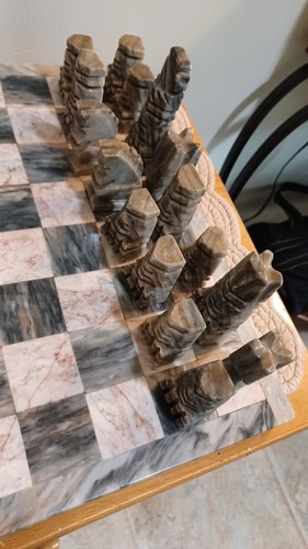 Handmade Stone Marble Chess Set Game - Picture 5 of 24