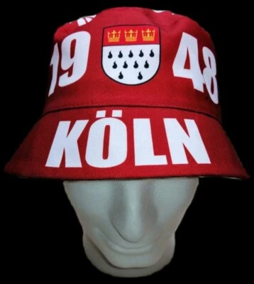 MARKENLOS Fußball Fischerhut Köln 1948 bucket hat Anglerhut Sonnenhut Cologne