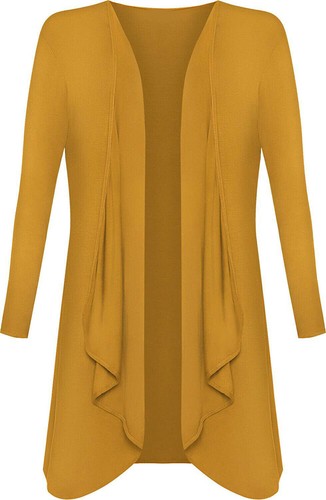 Ladies Hanky Women Jersey Plus Size Long Sleeve Top Waterfall Open Cardigan UK - Picture 8 of 13