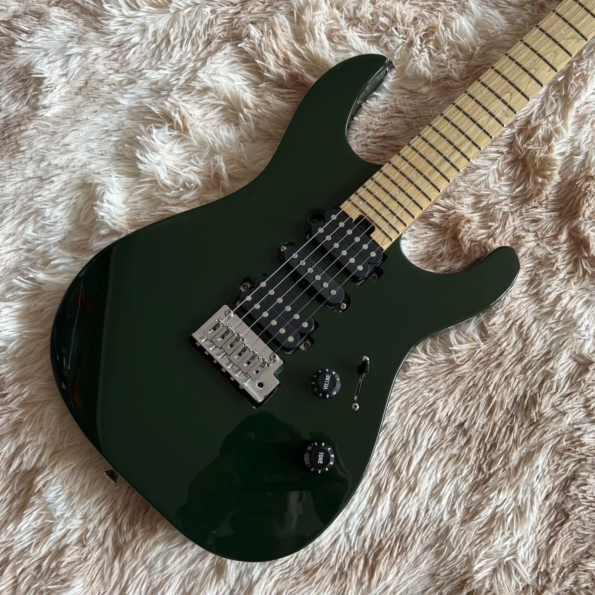 Dark Green Electric Guitar Carbonized Maple Neck Double Single